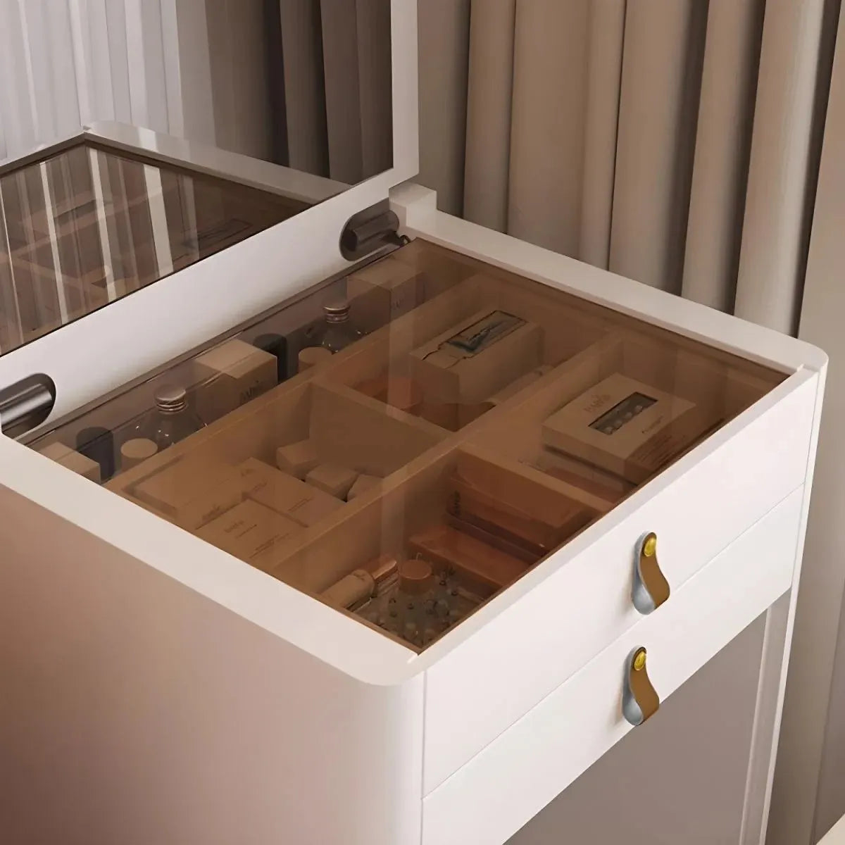 Ivory - Foldbar spejl Make-upbord