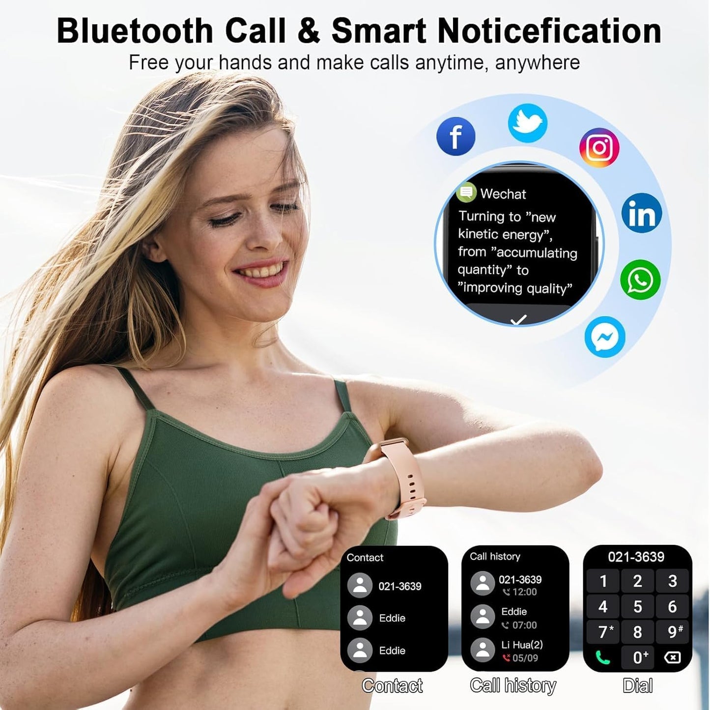 SmartWatch – Multifunktionelt smartur med Bluetooth-opkald og sundhedsovervågning