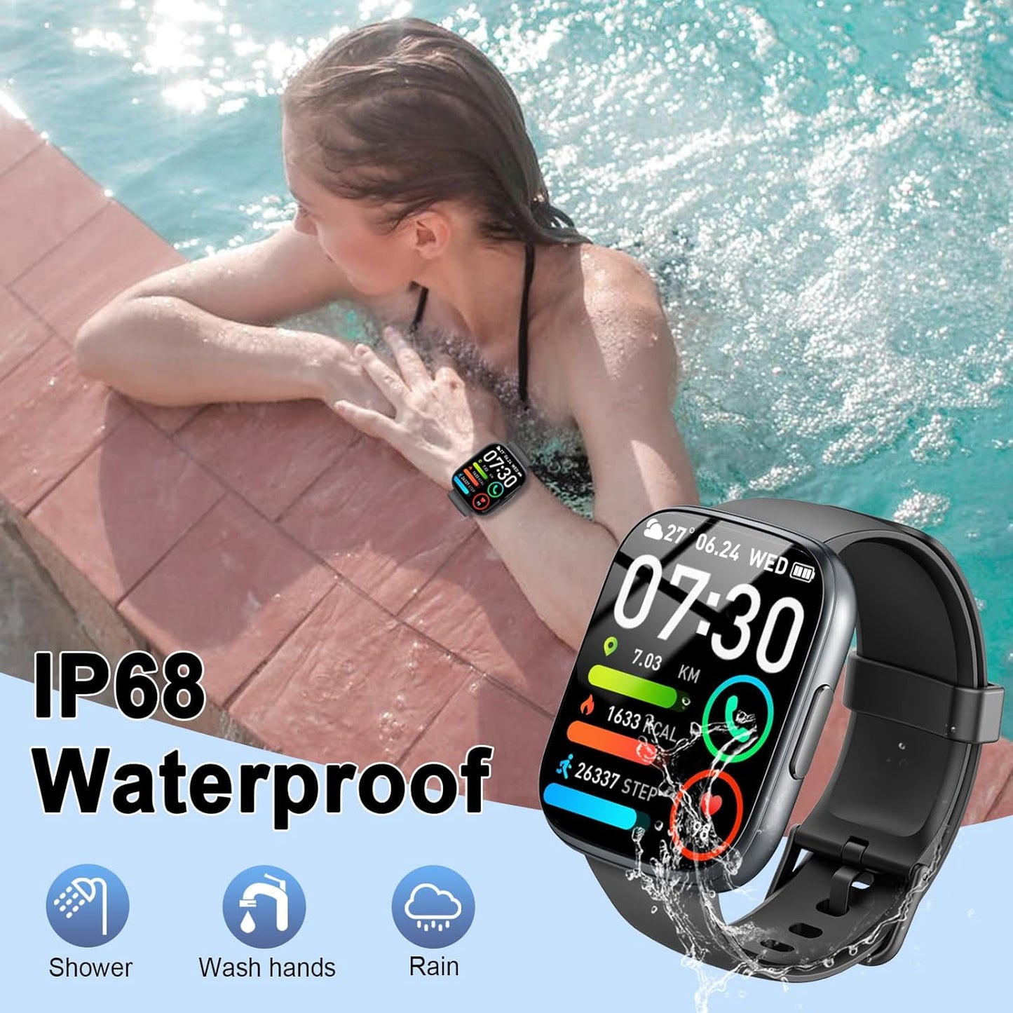 SmartWatch – Multifunktionelt smartur med Bluetooth-opkald og sundhedsovervågning