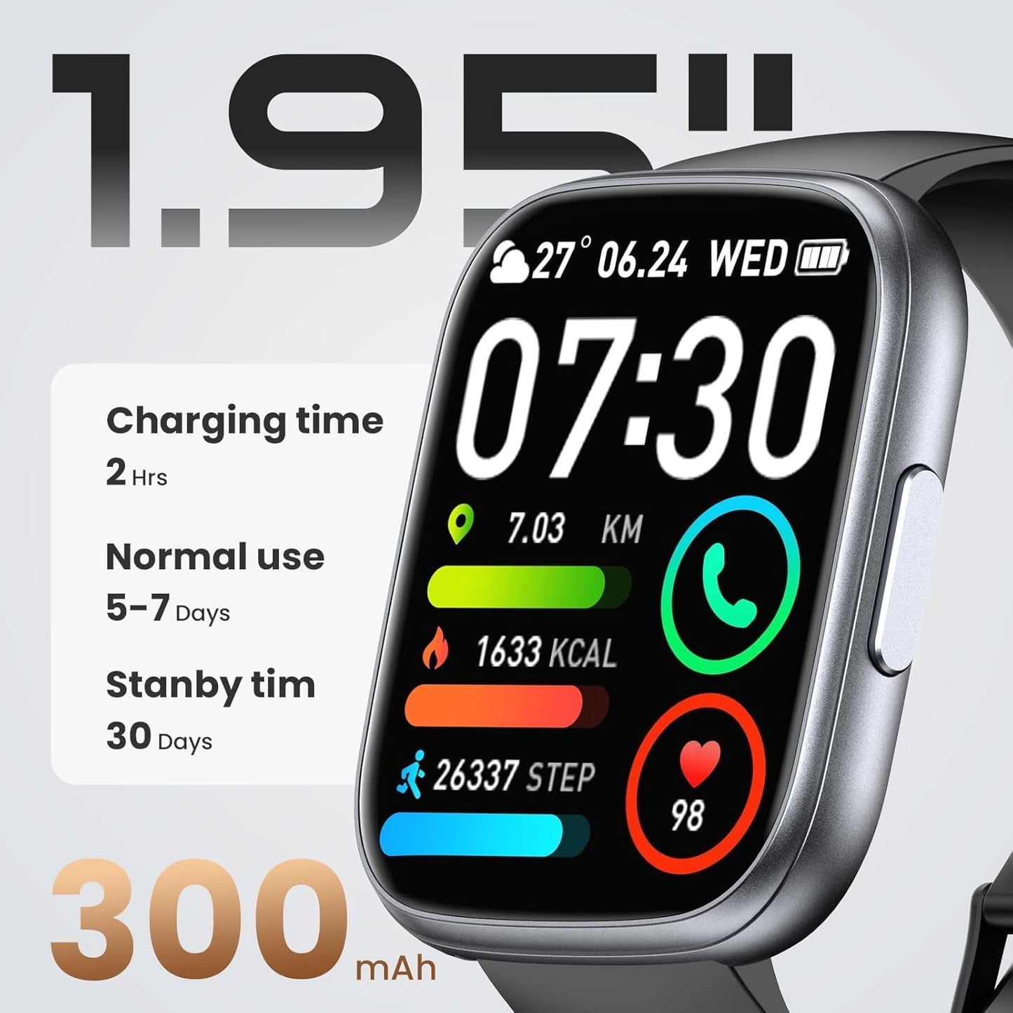 SmartWatch – Multifunktionelt smartur med Bluetooth-opkald og sundhedsovervågning