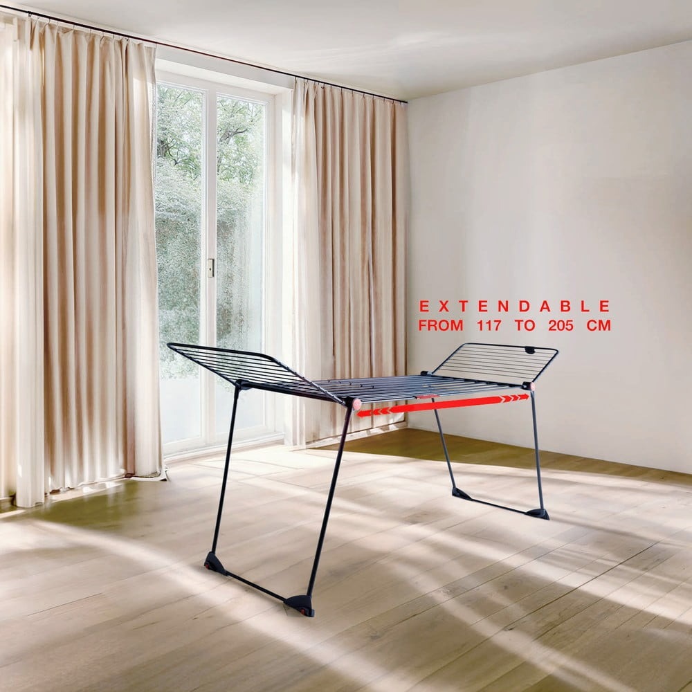 Vileda Infinity Flex® Indendørs tørrestativ, XXL-snore på over 2 meter, Stabilt og Robust, Praktisk transport