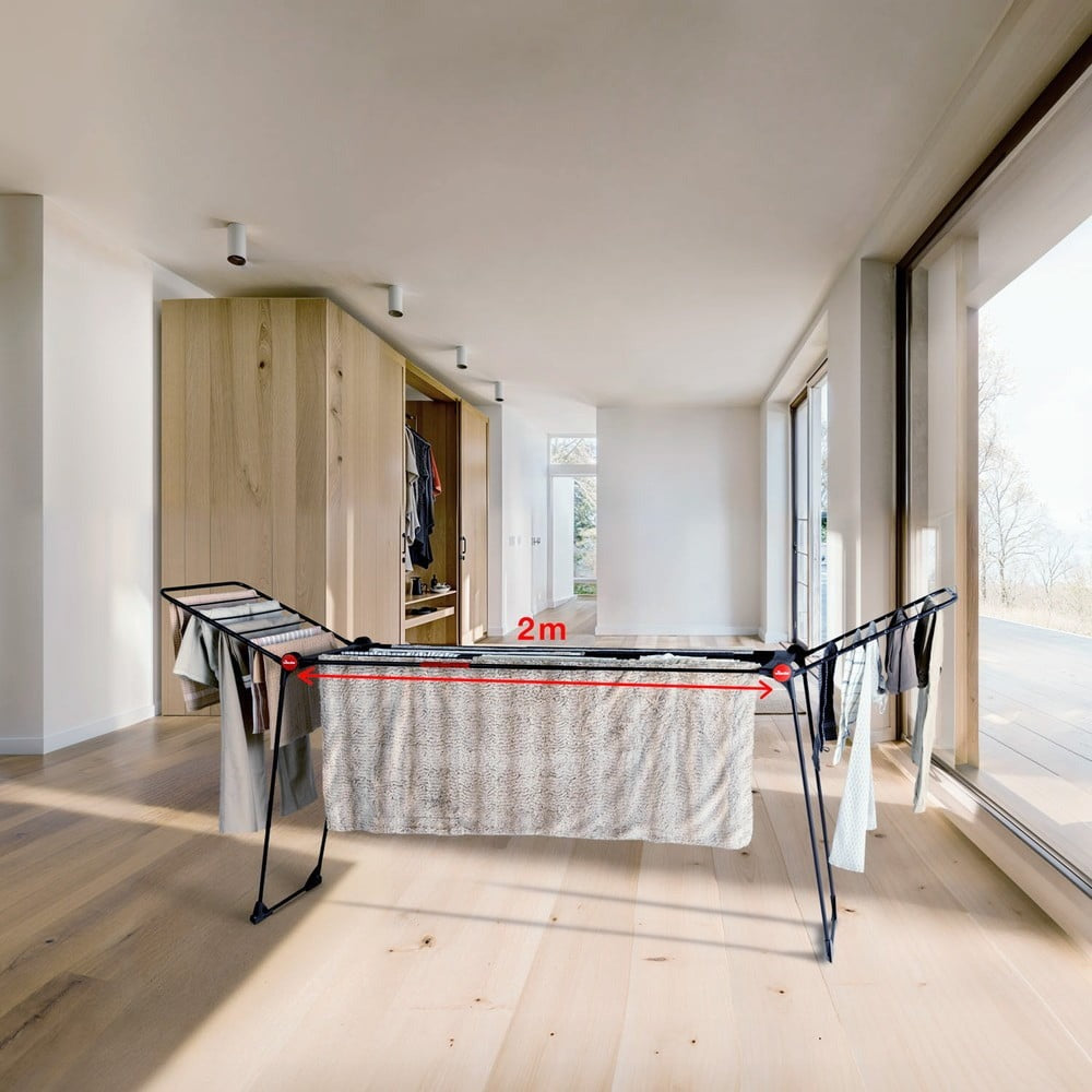 Vileda Infinity Flex® Indendørs tørrestativ, XXL-snore på over 2 meter, Stabilt og Robust, Praktisk transport