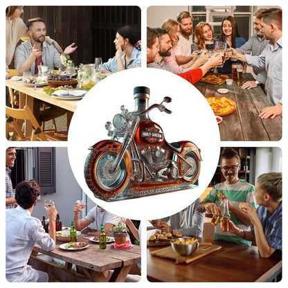 Kreativ vinflaske i glas til motorcykel