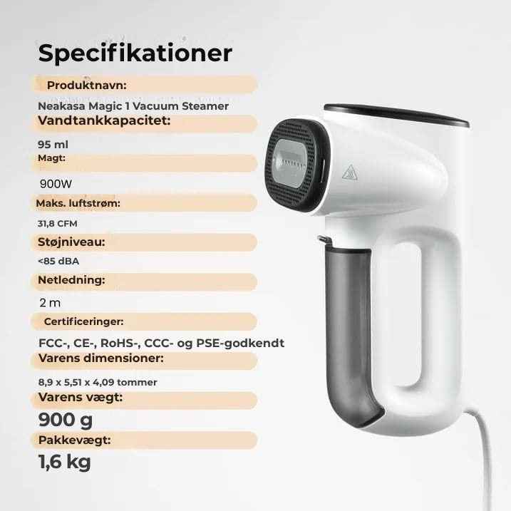 STEAMIFY™ Professionelt dampstrygejern med sugefunktion – Ingen folder på få sekunder