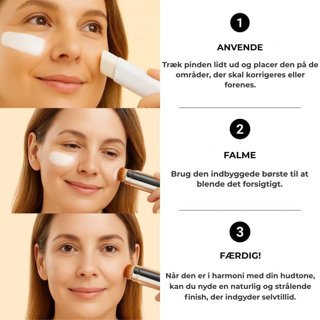 2-i-1 foundation med integreret pensel