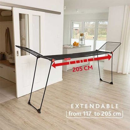 Vileda Infinity Flex® Indendørs tørrestativ, XXL-snore på over 2 meter, Stabilt og Robust, Praktisk transport
